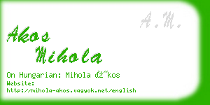 akos mihola business card